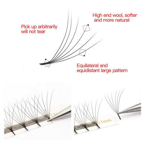 XIUSUZAKI Custom sharp Narrow Stem premade fans Eyelash Extensions 0.07mm 4-10D lash 12 rows Premade Fan Eyelash Extensions XIUSUZAKI Custom sharp Narrow Stem premade fans Eyelash Extensions 0.07mm 4-10D lash 12 rows Premade Fan Eyelash Extensions