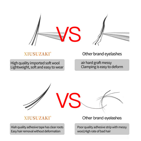 XIUSUZAKI A/M Shape Premade Eyelashes akeup Individual Lashes Cluster Spikes Lash Wispy Premade Fluffy False Eyelashes Makeup XIUSUZAKI A/M Shape Premade Eyelashes akeup Individual Lashes Cluster Spikes Lash Wispy Premade Fluffy False Eyelashes Makeup