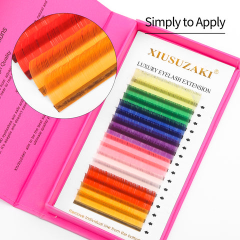 XIUSUZAKI 8 colors Mix color Eyelashes Make up soft Natural synthetic Mink Lashes supplies Eyelash color Extensions Rainbow XIUSUZAKI 8 colors Mix color Eyelashes Make up soft Natural synthetic Mink Lashes supplies Eyelash color Extensions Rainbow