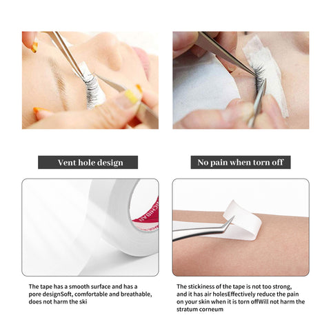 XIUSUZAKI Eyelash Extension Makeup 5 PCS/Set Breathable Easy to Tear Micropore Medical Tape Professional Supply Lashes Tape XIUSUZAKI Eyelash Extension Makeup 5 PCS/Set Breathable Easy to Tear Micropore Medical Tape Professional Supply Lashes Tape