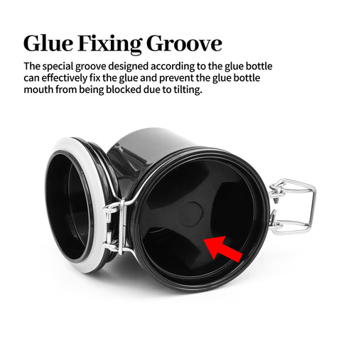 XIUSUZAKI Lash Glue Storage Container Airtight Adhesive Holder for Eyelash Extension Glues Hold 3 Adhesives Sealed Jar Tank Box XIUSUZAKI Lash Glue Storage Container Airtight Adhesive Holder for Eyelash Extension Glues Hold 3 Adhesives Sealed Jar Tank Box