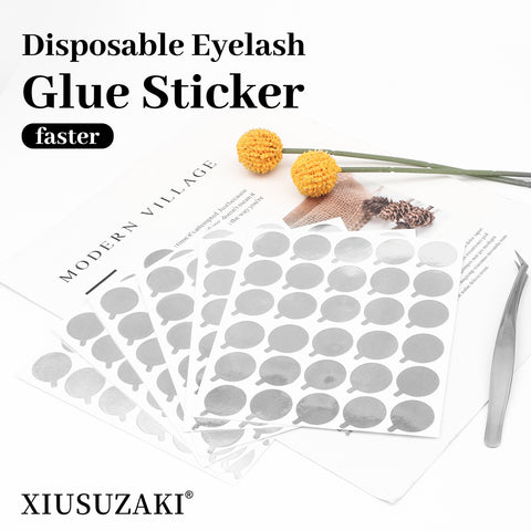 XIUSUZAKI 300Pcs Disposable Eyelash Glue Holder Foil Pallet Eyelash Extension Glue Pads Lashes Stickers XIUSUZAKI 300Pcs Disposable Eyelash Glue Holder Foil Pallet Eyelash Extension Glue Pads Lashes Stickers