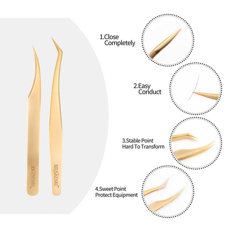 XIUSUZAKI High precision eyelash extension forceps, stainless steel eyelash 3D precise clip for makeup titanium alloy XIUSUZAKI High precision eyelash extension forceps, stainless steel eyelash 3D precise clip for makeup titanium alloy