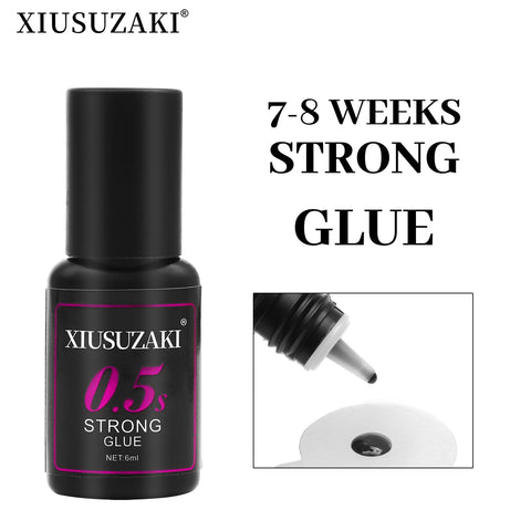 XIUSUZAKI 6ml 1 Second Fast Drying Strong False Eye Lash Extension Glue Adhesive Retention 5-7 Weeks Low Smell Mink Eyelash Glue XIUSUZAKI 6ml 1 Second Fast Drying Strong False Eye Lash Extension Glue Adhesive Retention 5-7 Weeks Low Smell Mink Eyelash Glue
