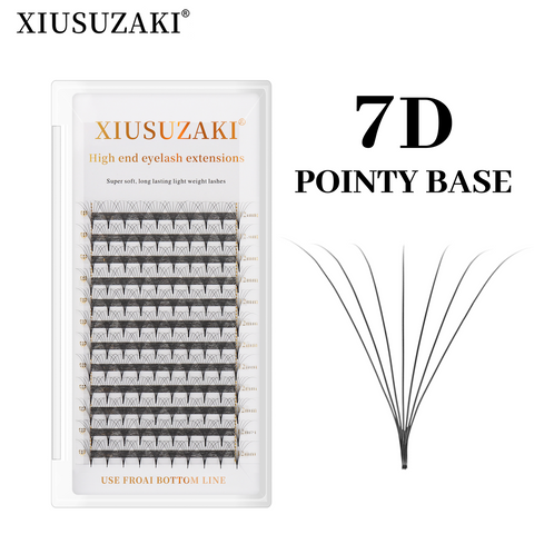 XIUSUZAKI Custom sharp Narrow Stem premade fans Eyelash Extensions 0.07mm 4-10D lash 12 rows Premade Fan Eyelash Extensions XIUSUZAKI Custom sharp Narrow Stem premade fans Eyelash Extensions 0.07mm 4-10D lash 12 rows Premade Fan Eyelash Extensions