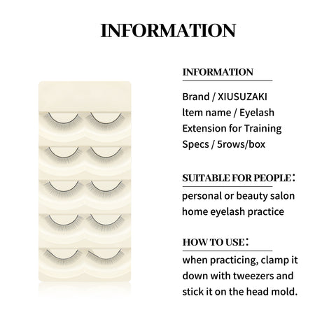 XIUSUZAKI 10 Trays Set False Eyelashes Handmade Training Lashes For Beginners Eyelash Extensions Beauty Salon Student Practice XIUSUZAKI 10 Trays Set False Eyelashes Handmade Training Lashes For Beginners Eyelash Extensions Beauty Salon Student Practice