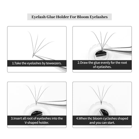 XIUSUZAKI 100 pcs False Eyelashes Blossom Ring Cup Planting Grafting Rapid Bloom Sun Flower Glue Cup Fan Extension Makeup Tool XIUSUZAKI 100 pcs False Eyelashes Blossom Ring Cup Planting Grafting Rapid Bloom Sun Flower Glue Cup Fan Extension Makeup Tool
