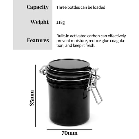 XIUSUZAKI Lash Glue Storage Container Airtight Adhesive Holder for Eyelash Extension Glues Hold 3 Adhesives Sealed Jar Tank Box XIUSUZAKI Lash Glue Storage Container Airtight Adhesive Holder for Eyelash Extension Glues Hold 3 Adhesives Sealed Jar Tank Box