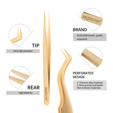 XIUSUZAKI High precision eyelash extension forceps, stainless steel eyelash 3D precise clip for makeup titanium alloy XIUSUZAKI High precision eyelash extension forceps, stainless steel eyelash 3D precise clip for makeup titanium alloy