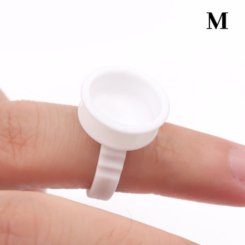 XIUSUZAKI 100 Pcs/Pack Disposable Eyelashes Glue Ring Holder For Eyelash Extension Pallet Eye Lashes Lash Glue Rings Cup Tools XIUSUZAKI 100 Pcs/Pack Disposable Eyelashes Glue Ring Holder For Eyelash Extension Pallet Eye Lashes Lash Glue Rings Cup Tools