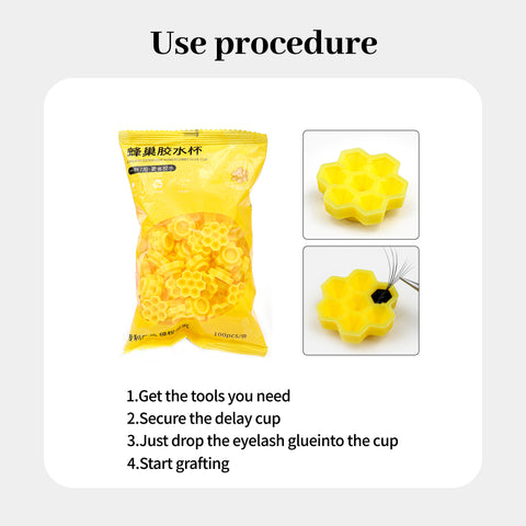 XIUSUZAKI 100 Pieces Flower Shape Glue Cup Eyelash Extension Glue Holder Pallet Grafting False Lash for Girls XIUSUZAKI 100 Pieces Flower Shape Glue Cup Eyelash Extension Glue Holder Pallet Grafting False Lash for Girls