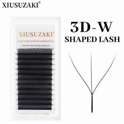 XIUSUZAKI Automatic Flowering W Shape Bloom 3D  Premade Fans Eyelash Extensions Premium Natural Soft Light Full Dense Lashes XIUSUZAKI Automatic Flowering W Shape Bloom 3D  Premade Fans Eyelash Extensions Premium Natural Soft Light Full Dense Lashes