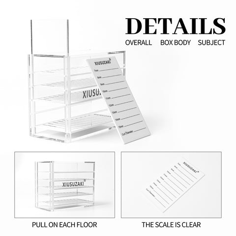 XIUSUZAKI False Eyelashes Storage Box 5 Layers Acrylic Pallet Lash Holder Display Stand Tools XIUSUZAKI False Eyelashes Storage Box 5 Layers Acrylic Pallet Lash Holder Display Stand Tools