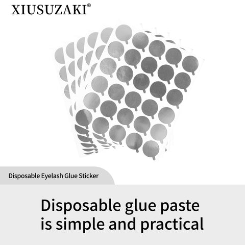 XIUSUZAKI 300Pcs Disposable Eyelash Glue Holder Foil Pallet Eyelash Extension Glue Pads Lashes Stickers XIUSUZAKI 300Pcs Disposable Eyelash Glue Holder Foil Pallet Eyelash Extension Glue Pads Lashes Stickers