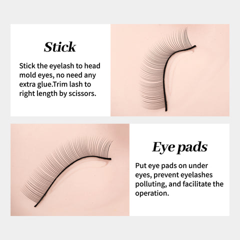 XIUSUZAKI 10 Trays Set False Eyelashes Handmade Training Lashes For Beginners Eyelash Extensions Beauty Salon Student Practice XIUSUZAKI 10 Trays Set False Eyelashes Handmade Training Lashes For Beginners Eyelash Extensions Beauty Salon Student Practice