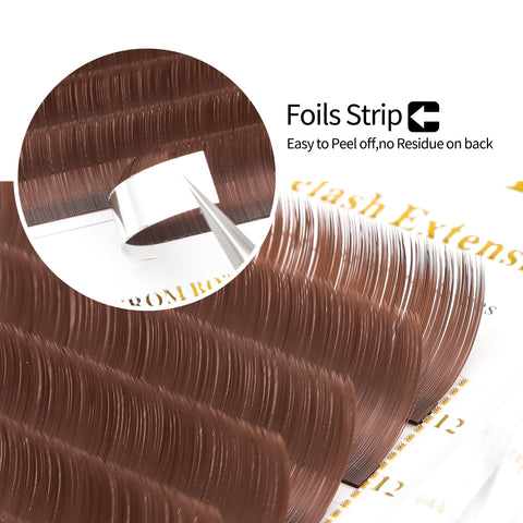 XIUSUZAKI Brown Color Split Tips Ellipse Eyelashes Super Soft Gentle Lashes XIUSUZAKI Brown Color Split Tips Ellipse Eyelashes Super Soft Gentle Lashes