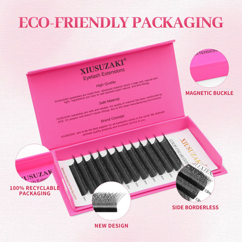 XIUSUZAKU 6D W-Shaped Eyelashes Extensions C/D Curl High Quality Idividual W-6D Lash XIUSUZAKU 6D W-Shaped Eyelashes Extensions C/D Curl High Quality Idividual W-6D Lash
