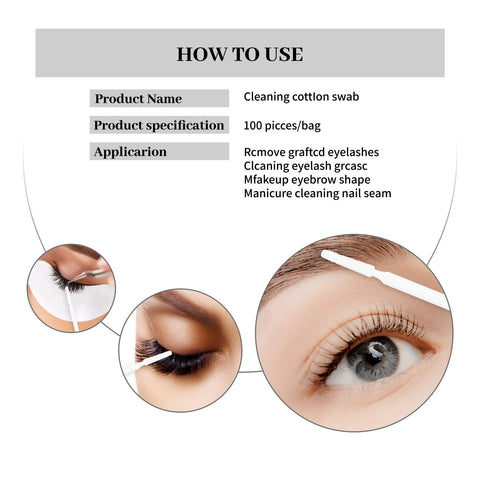 XIUSUZAKI Eyelashes Makeup Maquiagem 100PCS/Package Durable Disposable Applicators Mascara Brush Eyelash Glue Cleaning Tool XIUSUZAKI Eyelashes Makeup Maquiagem 100PCS/Package Durable Disposable Applicators Mascara Brush Eyelash Glue Cleaning Tool