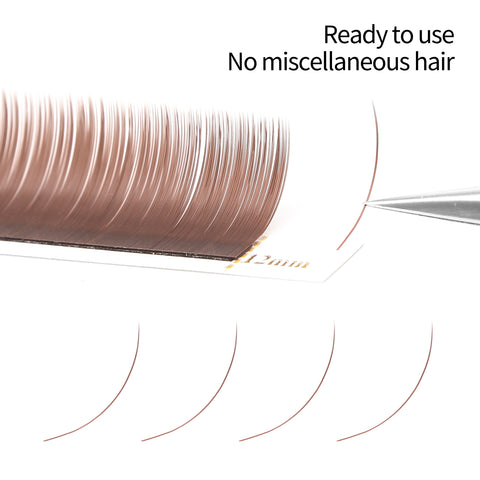 XIUSUZAKI Brown Color Split Tips Ellipse Eyelashes Super Soft Gentle Lashes XIUSUZAKI Brown Color Split Tips Ellipse Eyelashes Super Soft Gentle Lashes