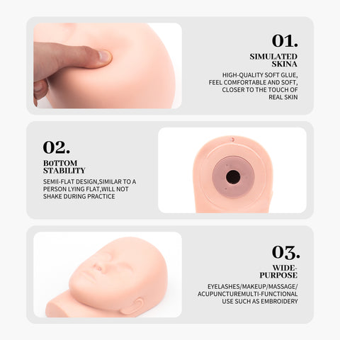 XIUSUZAKI Fake Head Mould Mannequin Head Training Makeup Model Rubber Eye Facial Eyelash Eyelash Extension Makeup Practice Heads XIUSUZAKI Fake Head Mould Mannequin Head Training Makeup Model Rubber Eye Facial Eyelash Eyelash Extension Makeup Practice Heads