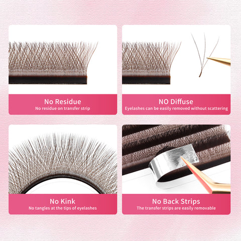 XIUSUZAKI Wholesale Private Label 3D W-shaped Eyelashes Extensions 3 tips C/D Curl Lash Eyelashes Brown Eyelash Extensions XIUSUZAKI Wholesale Private Label 3D W-shaped Eyelashes Extensions 3 tips C/D Curl Lash Eyelashes Brown Eyelash Extensions