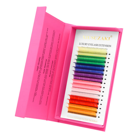 XIUSUZAKI 8 colors Mix color Eyelashes Make up soft Natural synthetic Mink Lashes supplies Eyelash color Extensions Rainbow XIUSUZAKI 8 colors Mix color Eyelashes Make up soft Natural synthetic Mink Lashes supplies Eyelash color Extensions Rainbow