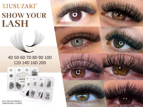 XIUSUZAKI Eyelash Extension Premade Fans 4D 5D Short Stem Loose Premade Volume Fans Lash XIUSUZAKI Eyelash Extension Premade Fans 4D 5D Short Stem Loose Premade Volume Fans Lash