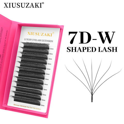 XIUSUZAKU 7D W-Shaped Eyelashes Extensions C/D Curl High Quality Idividual W-7D Lash XIUSUZAKU 7D W-Shaped Eyelashes Extensions C/D Curl High Quality Idividual W-7D Lash