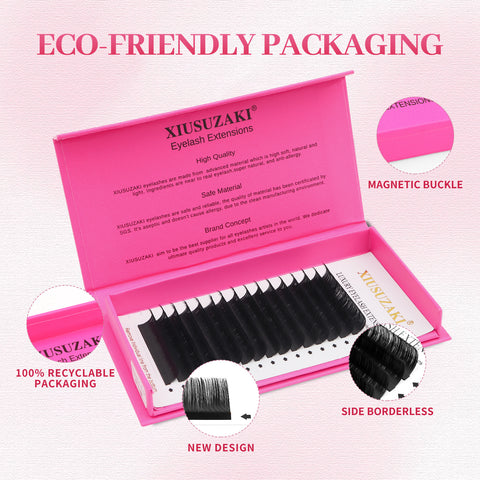 XIUSUZAKI Classic Individual Eyelash Extension Lashes Matte Black Professional Soft Natural XIUSUZAKI Classic Individual Eyelash Extension Lashes Matte Black Professional Soft Natural