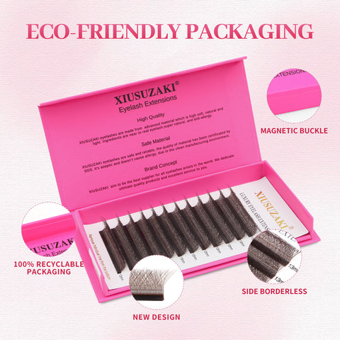 XIUSUZAKI Brown 5D W-Shaped Brown Eyelashes Extensions 5 Tip C/D Curl High Quality Idividual Lash XIUSUZAKI Brown 5D W-Shaped Brown Eyelashes Extensions 5 Tip C/D Curl High Quality Idividual Lash