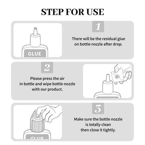 XIUSUZAKI 200 counts Eyelash Extension Glue Nozzle Wipes Paper Cotton Glue Bottle Mouth Cleaning Remover Paper Cleaner Pads XIUSUZAKI 200 counts Eyelash Extension Glue Nozzle Wipes Paper Cotton Glue Bottle Mouth Cleaning Remover Paper Cleaner Pads