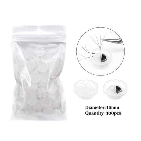 XIUSUZAKI 100 pcs False Eyelashes Blossom Ring Cup Planting Grafting Rapid Bloom Sun Flower Glue Cup Fan Extension Makeup Tool XIUSUZAKI 100 pcs False Eyelashes Blossom Ring Cup Planting Grafting Rapid Bloom Sun Flower Glue Cup Fan Extension Makeup Tool