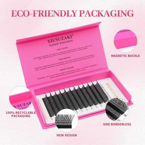 XIUSUZAKI W shape Lashes Eyelash Extensions Blister Premade eyelashes Extension Double Tips 3D W Lashes XIUSUZAKI W shape Lashes Eyelash Extensions Blister Premade eyelashes Extension Double Tips 3D W Lashes