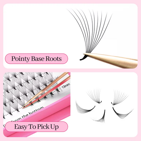 Wholesale Handmade Mix 16 Rows Premade fans 3D-14D Loose Premade Volume Fans Pointy Base Eyelash Extensions Wholesale Handmade Mix 16 Rows Premade fans 3D-14D Loose Premade Volume Fans Pointy Base Eyelash Extensions