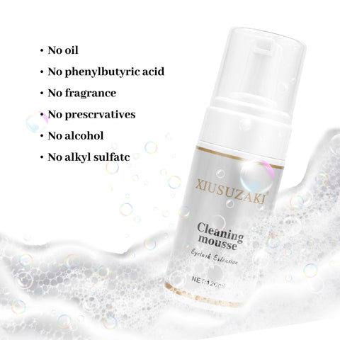 XIUSUZAKI 120ml Eyelash Extension Cleansing Mousse Shampoo Foam Pro Eyelash Cleaner bubble gentle non-irritation fast clean XIUSUZAKI 120ml Eyelash Extension Cleansing Mousse Shampoo Foam Pro Eyelash Cleaner bubble gentle non-irritation fast clean