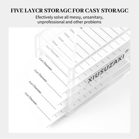 XIUSUZAKI False Eyelashes Storage Box 5 Layers Acrylic Pallet Lash Holder Display Stand Tools XIUSUZAKI False Eyelashes Storage Box 5 Layers Acrylic Pallet Lash Holder Display Stand Tools