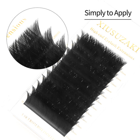 XIUSUZAKI V Shape Hand Woven Premium Soft Light Natural Eyelashes Extension Black  Purple Blue Color XIUSUZAKI V Shape Hand Woven Premium Soft Light Natural Eyelashes Extension Black  Purple Blue Color