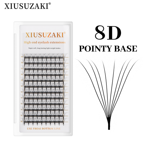 XIUSUZAKI Custom sharp Narrow Stem premade fans Eyelash Extensions 0.07mm 4-10D lash 12 rows Premade Fan Eyelash Extensions XIUSUZAKI Custom sharp Narrow Stem premade fans Eyelash Extensions 0.07mm 4-10D lash 12 rows Premade Fan Eyelash Extensions