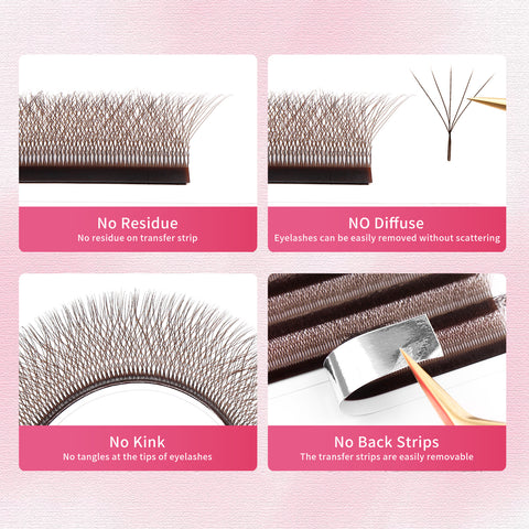 XIUSUZAKI Brown 5D W-Shaped Brown Eyelashes Extensions 5 Tip C/D Curl High Quality Idividual Lash XIUSUZAKI Brown 5D W-Shaped Brown Eyelashes Extensions 5 Tip C/D Curl High Quality Idividual Lash