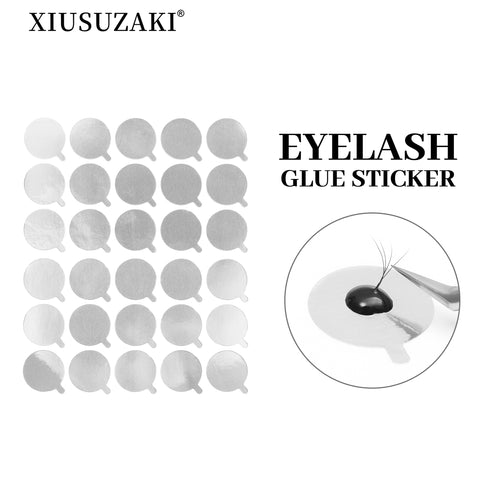 XIUSUZAKI 300Pcs Disposable Eyelash Glue Holder Foil Pallet Eyelash Extension Glue Pads Lashes Stickers XIUSUZAKI 300Pcs Disposable Eyelash Glue Holder Foil Pallet Eyelash Extension Glue Pads Lashes Stickers