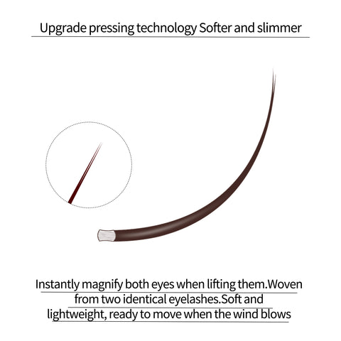 XIUSUZAKI Brown Color Split Tips Ellipse Eyelashes Super Soft Gentle Lashes XIUSUZAKI Brown Color Split Tips Ellipse Eyelashes Super Soft Gentle Lashes