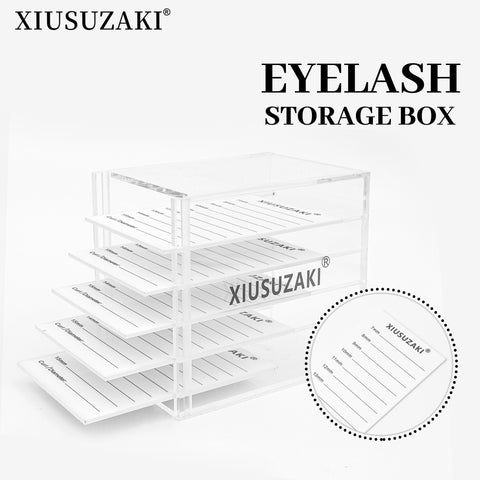 XIUSUZAKI False Eyelashes Storage Box 5 Layers Acrylic Pallet Lash Holder Display Stand Tools XIUSUZAKI False Eyelashes Storage Box 5 Layers Acrylic Pallet Lash Holder Display Stand Tools
