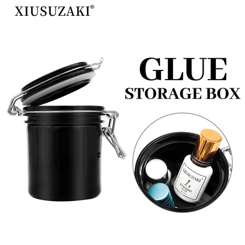 XIUSUZAKI Lash Glue Storage Container Airtight Adhesive Holder for Eyelash Extension Glues Hold 3 Adhesives Sealed Jar Tank Box XIUSUZAKI Lash Glue Storage Container Airtight Adhesive Holder for Eyelash Extension Glues Hold 3 Adhesives Sealed Jar Tank Box