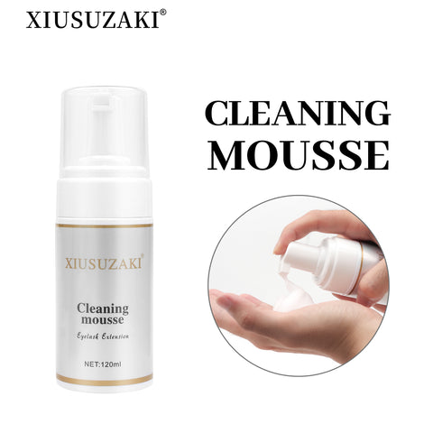 XIUSUZAKI 120ml Eyelash Extension Cleansing Mousse Shampoo Foam Pro Eyelash Cleaner bubble gentle non-irritation fast clean XIUSUZAKI 120ml Eyelash Extension Cleansing Mousse Shampoo Foam Pro Eyelash Cleaner bubble gentle non-irritation fast clean