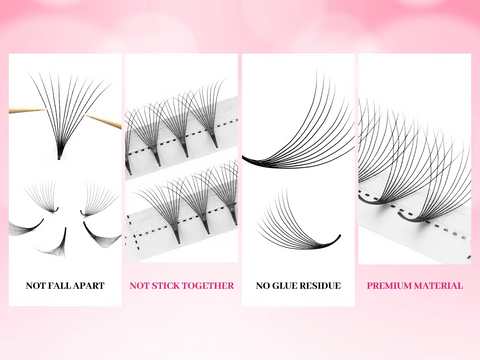 Wholesale Handmade Mix 16 Rows Premade fans 3D-14D Loose Premade Volume Fans Pointy Base Eyelash Extensions Wholesale Handmade Mix 16 Rows Premade fans 3D-14D Loose Premade Volume Fans Pointy Base Eyelash Extensions