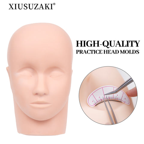 XIUSUZAKI Fake Head Mould Mannequin Head Training Makeup Model Rubber Eye Facial Eyelash Eyelash Extension Makeup Practice Heads XIUSUZAKI Fake Head Mould Mannequin Head Training Makeup Model Rubber Eye Facial Eyelash Eyelash Extension Makeup Practice Heads