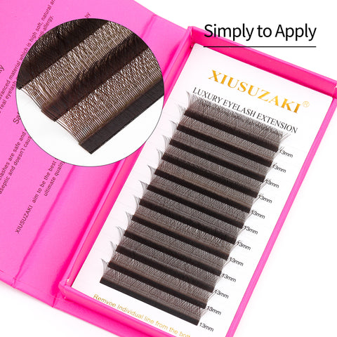XIUSUZAKI Wholesale Private Label 3D W-shaped Eyelashes Extensions 3 tips C/D Curl Lash Eyelashes Brown Eyelash Extensions XIUSUZAKI Wholesale Private Label 3D W-shaped Eyelashes Extensions 3 tips C/D Curl Lash Eyelashes Brown Eyelash Extensions