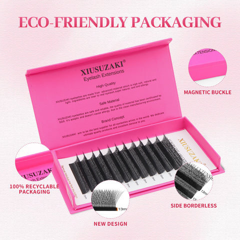 XIUSUZAKI Automatic Flowering W Shape Bloom 5D Premade Fans Eyelash Extensions Premium Natural Soft Light Full Dense Lashes XIUSUZAKI Automatic Flowering W Shape Bloom 5D Premade Fans Eyelash Extensions Premium Natural Soft Light Full Dense Lashes