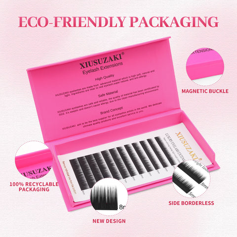 XIUSUZAKI 100% Handmade Twelve rows Recyclable Packaging Side Borderless Magnetic Buckle Graft Eyebrow XIUSUZAKI 100% Handmade Twelve rows Recyclable Packaging Side Borderless Magnetic Buckle Graft Eyebrow