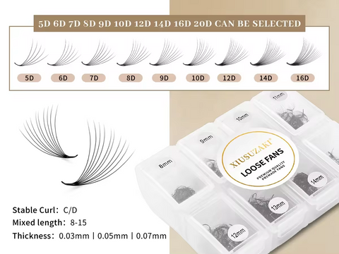 XIUSUZAKI Eyelash Extension Premade Fans 4D 5D Short Stem Loose Premade Volume Fans Lash XIUSUZAKI Eyelash Extension Premade Fans 4D 5D Short Stem Loose Premade Volume Fans Lash